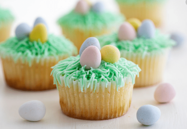 Apartments For Rent in Katy TX, Oak Park Apartments Easter cupcakes decorated with icing and eggs.