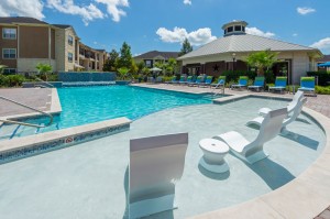 Apartments for Rent in Katy, TX - Pool with Close-Up of Tanning Shelf